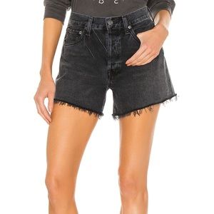 Agolde Parker Long Denim Shorts in Chromatic Black Size 29 NWT
